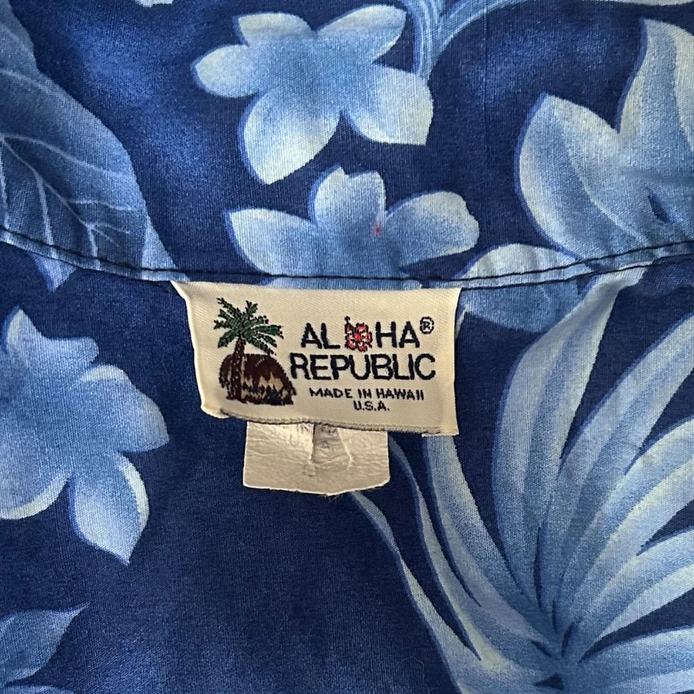 AL HA Republic Hawaiian Shirt Tiki Vintage 90s Chemise Woody Wagons Surf Boards - Picture 12 of 15